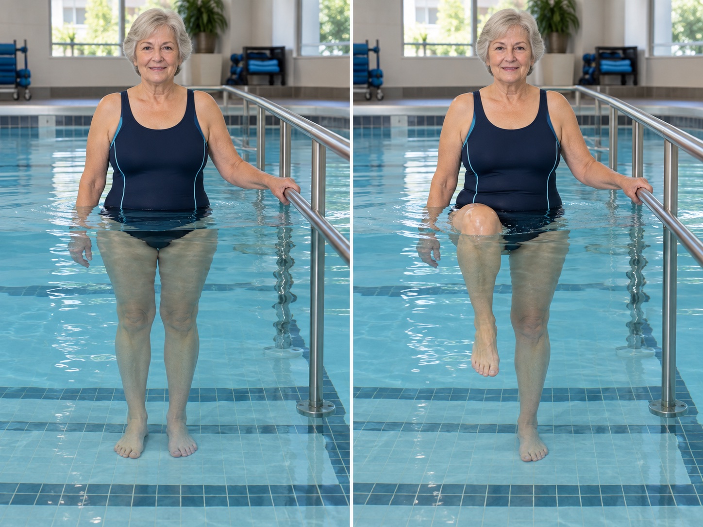 Aquatic Marching: start and finish positions