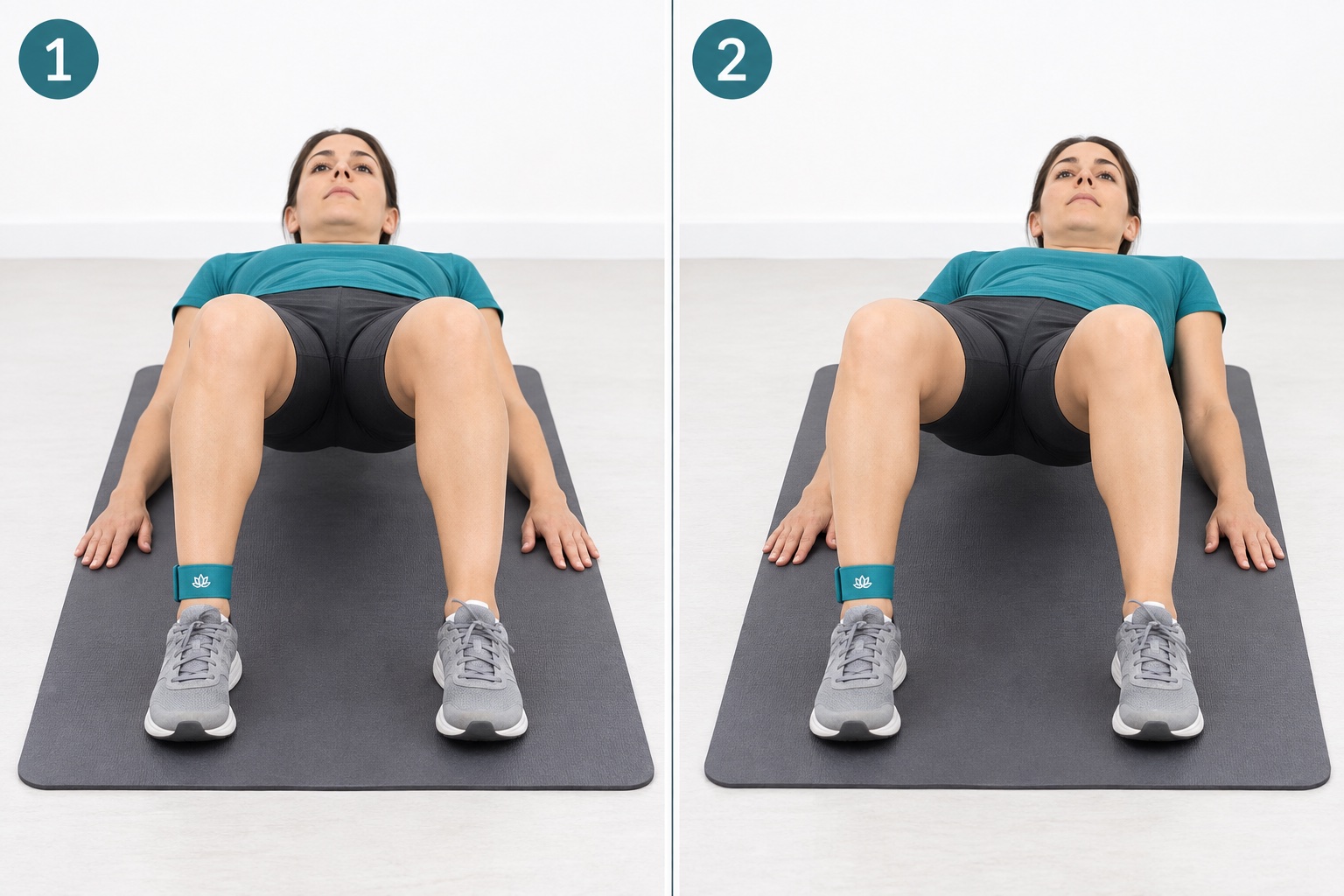Bridge With Lateral Pelvic Shift: start and finish positions