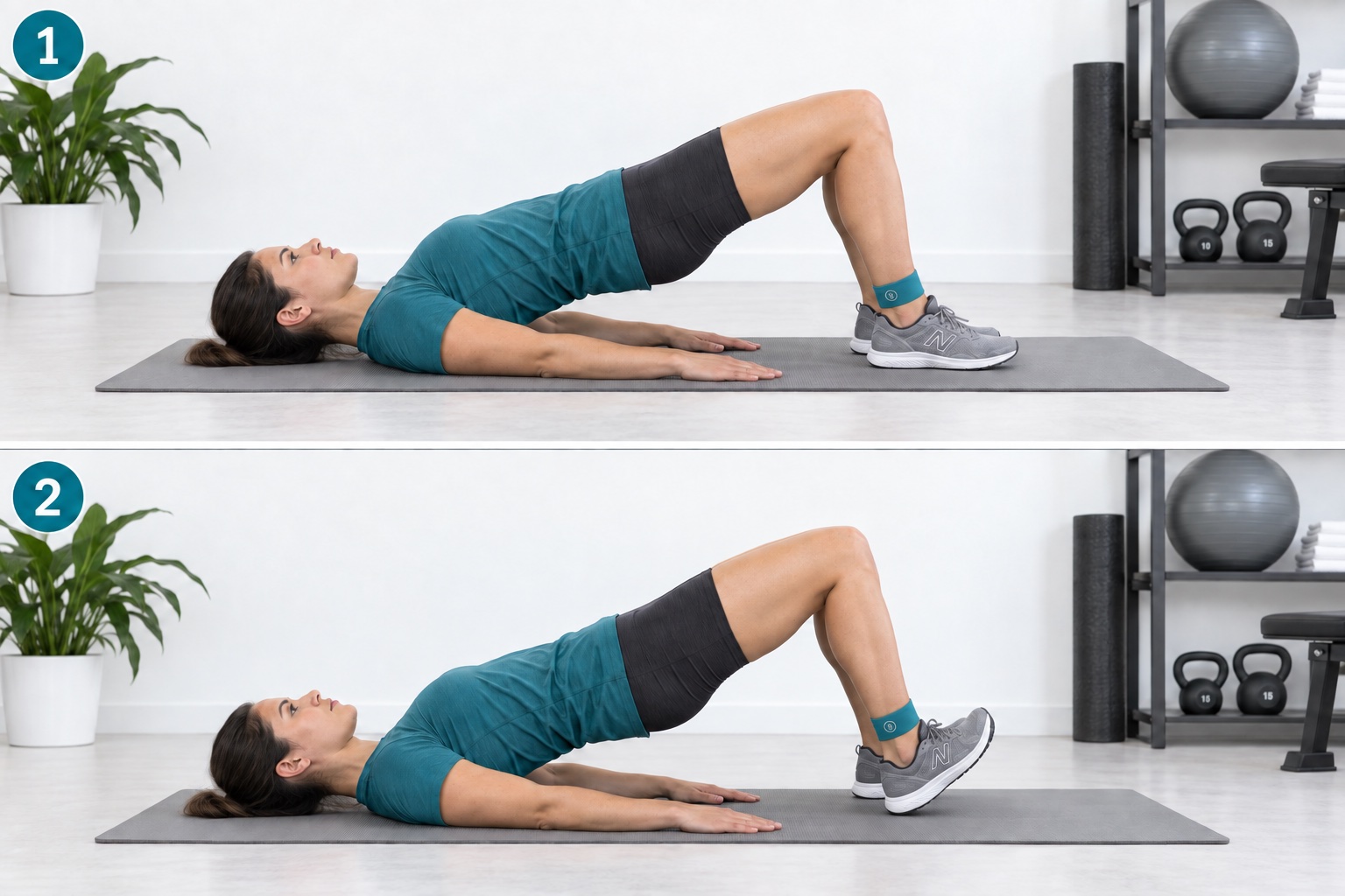 Bridge With Toe Raise: start and finish positions