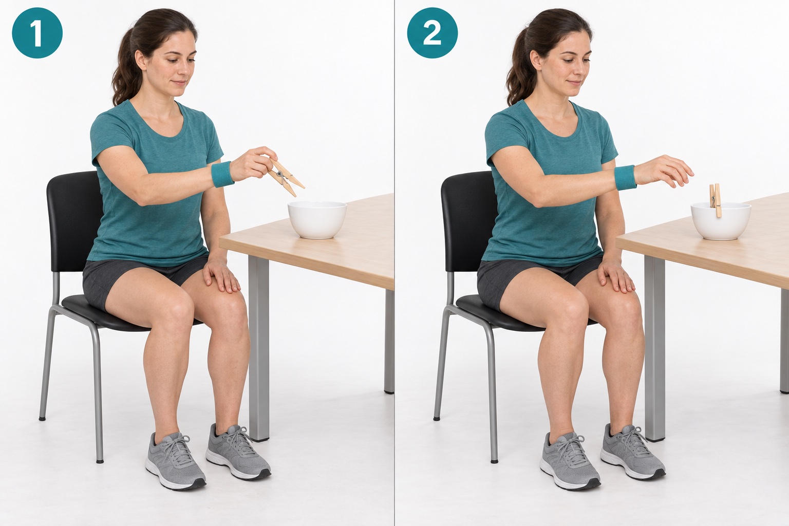 Clothespin Transfer To Rim: start and finish positions