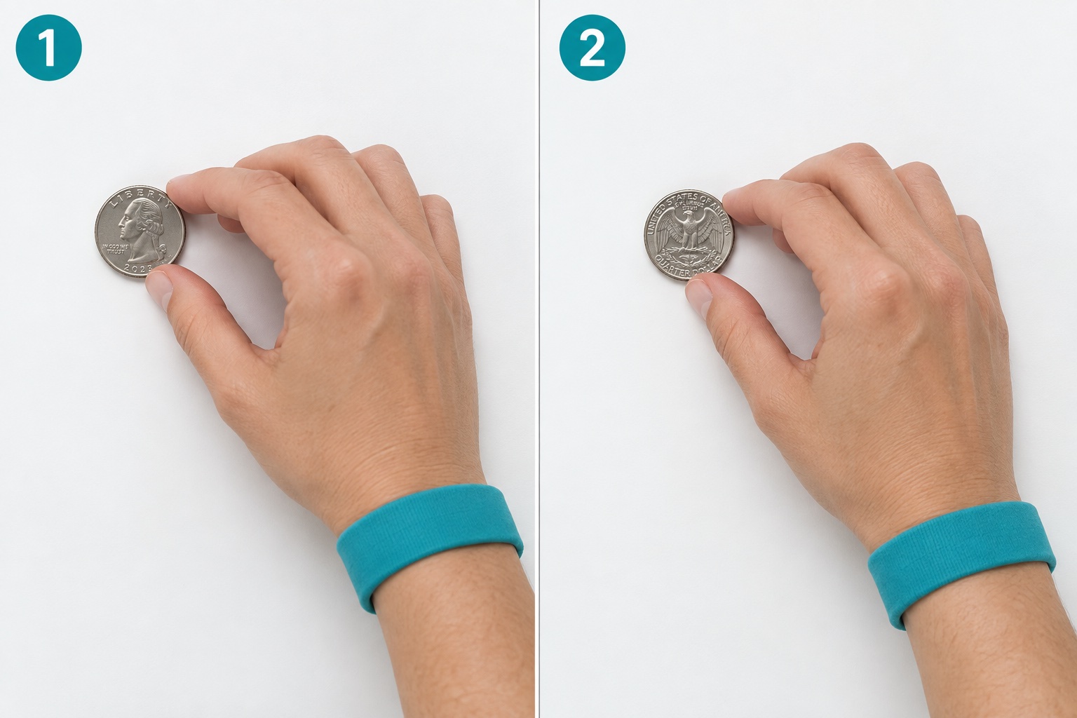Coin Flip On Table: start and finish positions