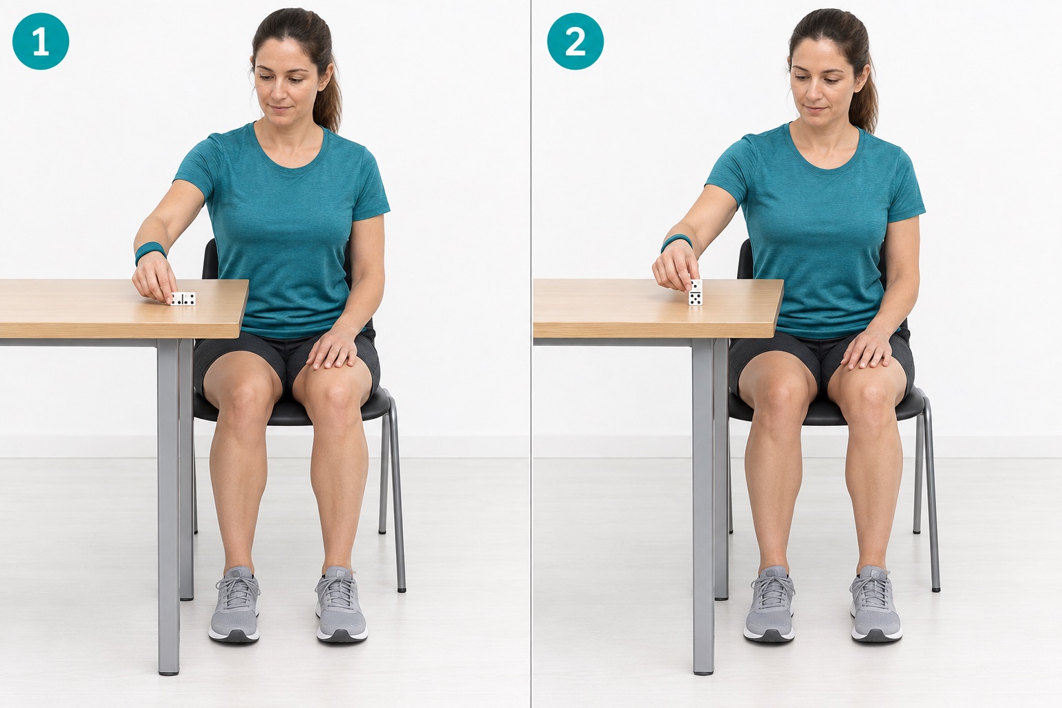 Domino Stand Up: start and finish positions
