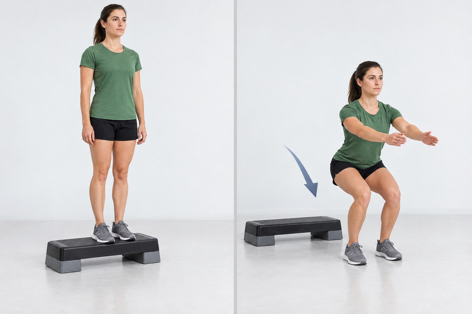 Drop Landing Low Step V1: start and finish positions