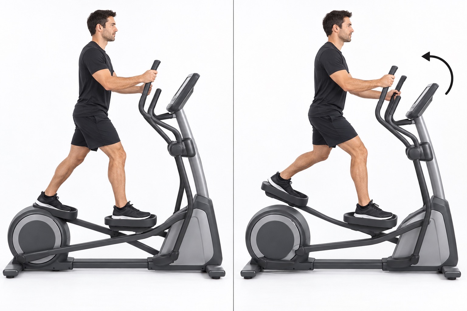 Elliptical Reverse Stride: start and finish positions