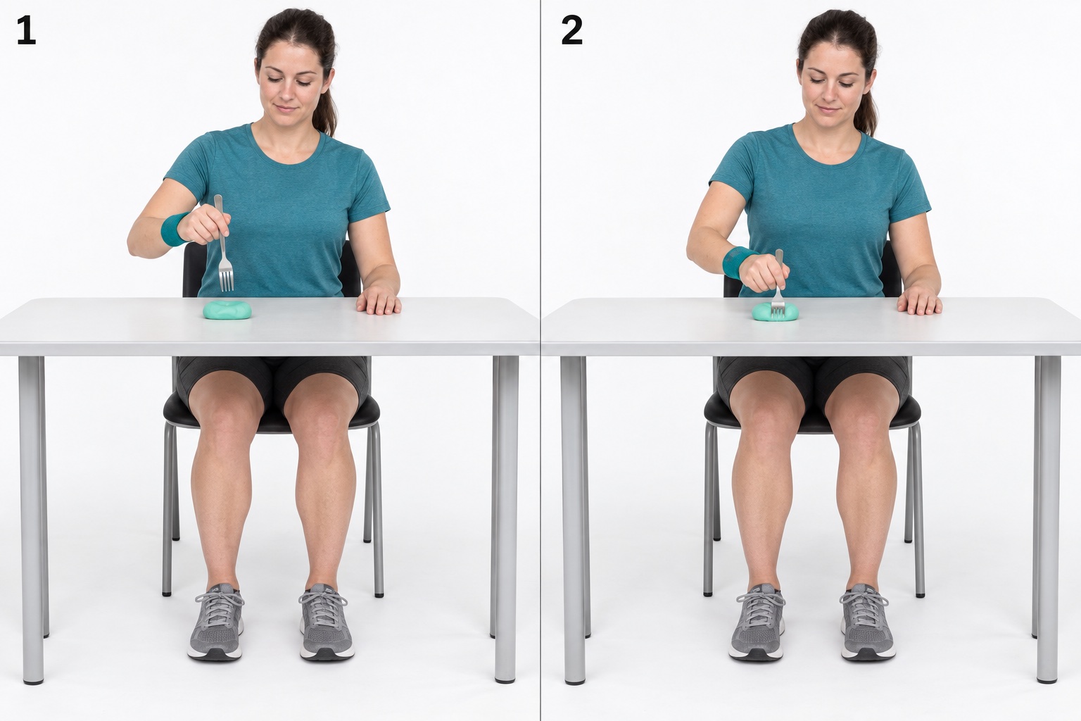 Fork Soft Putty Press: start and finish positions