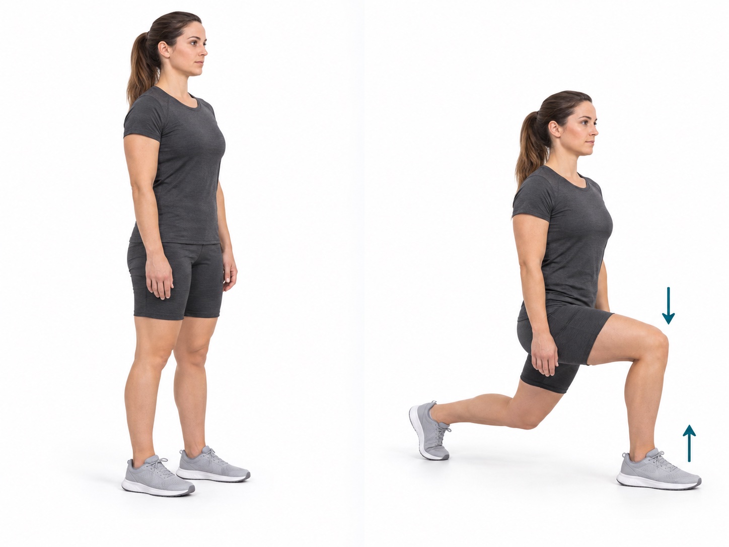 Forward Lunge: start and finish positions