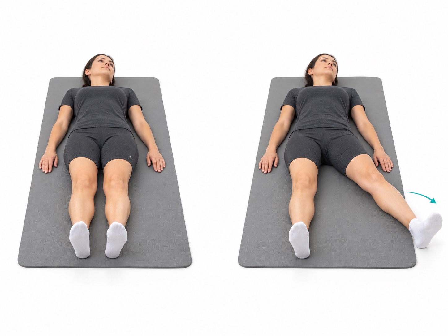 Hip Abduction (Supine): start and finish positions