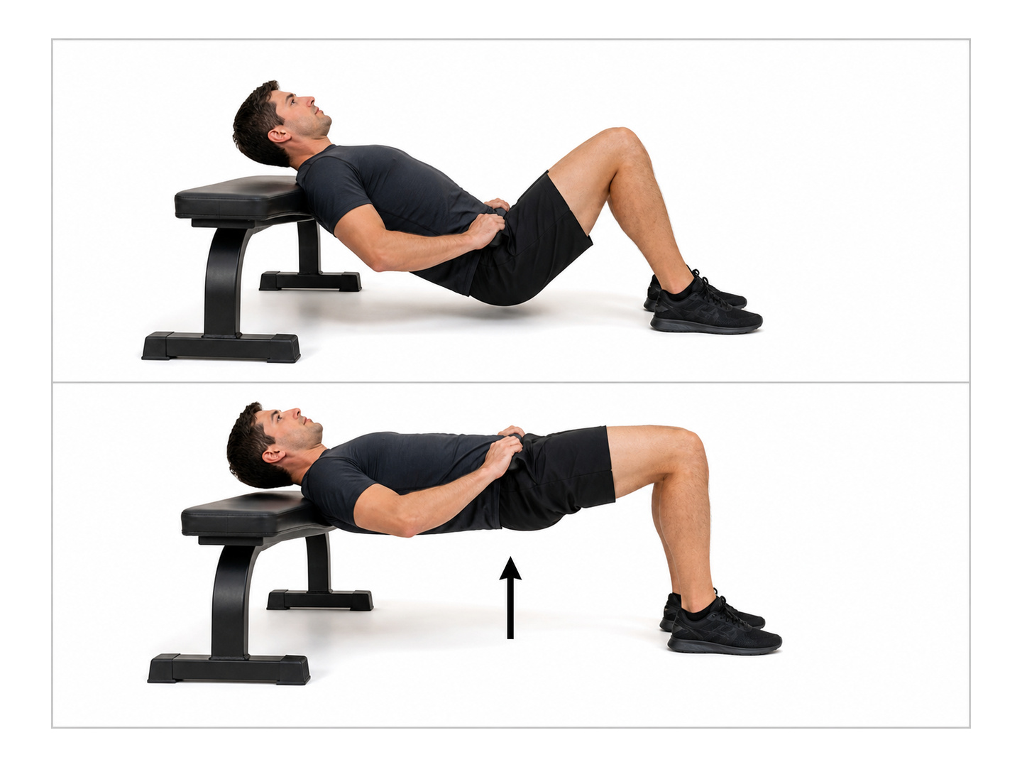 Hip Thrust: start and finish positions