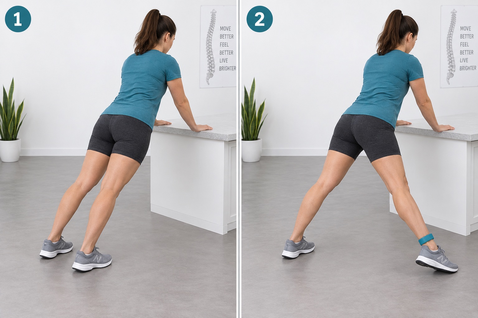 Incline Plank Toe Tap Out: start and finish positions