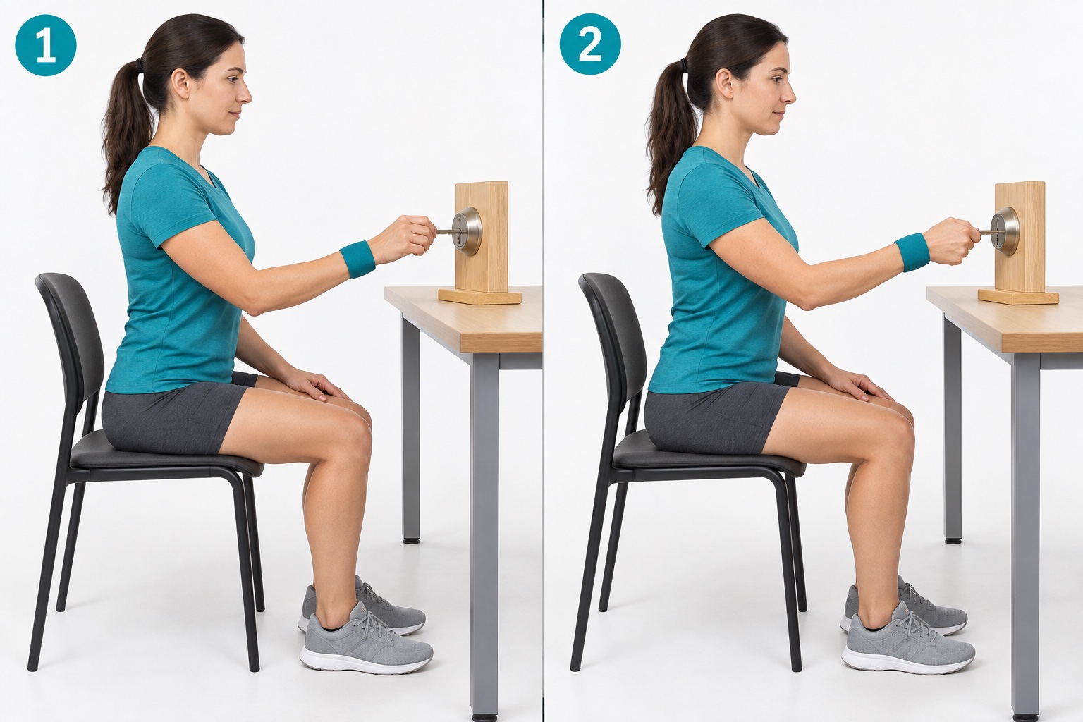 Key Turn In Practice Lock: start and finish positions