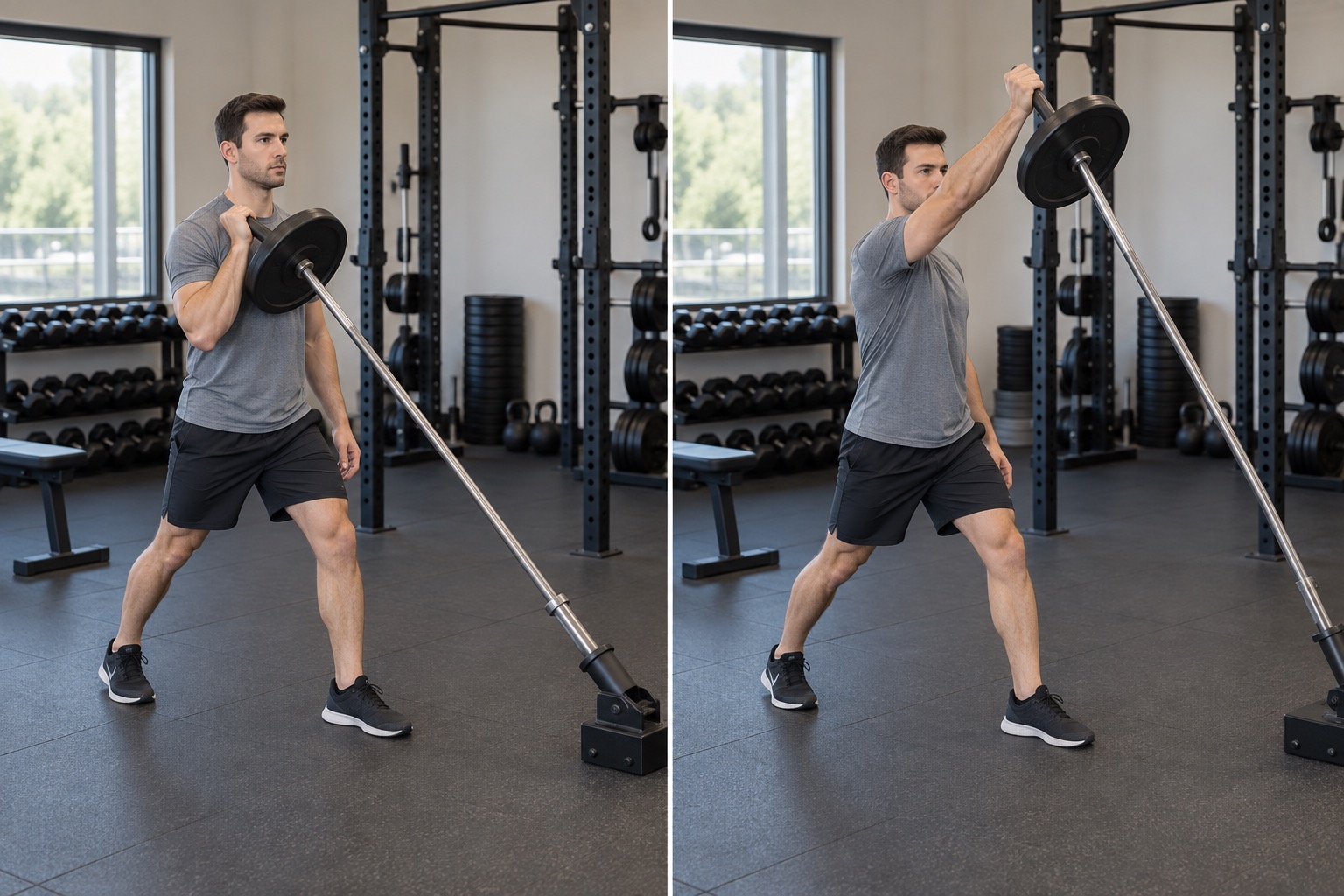 Landmine Press: start and finish positions