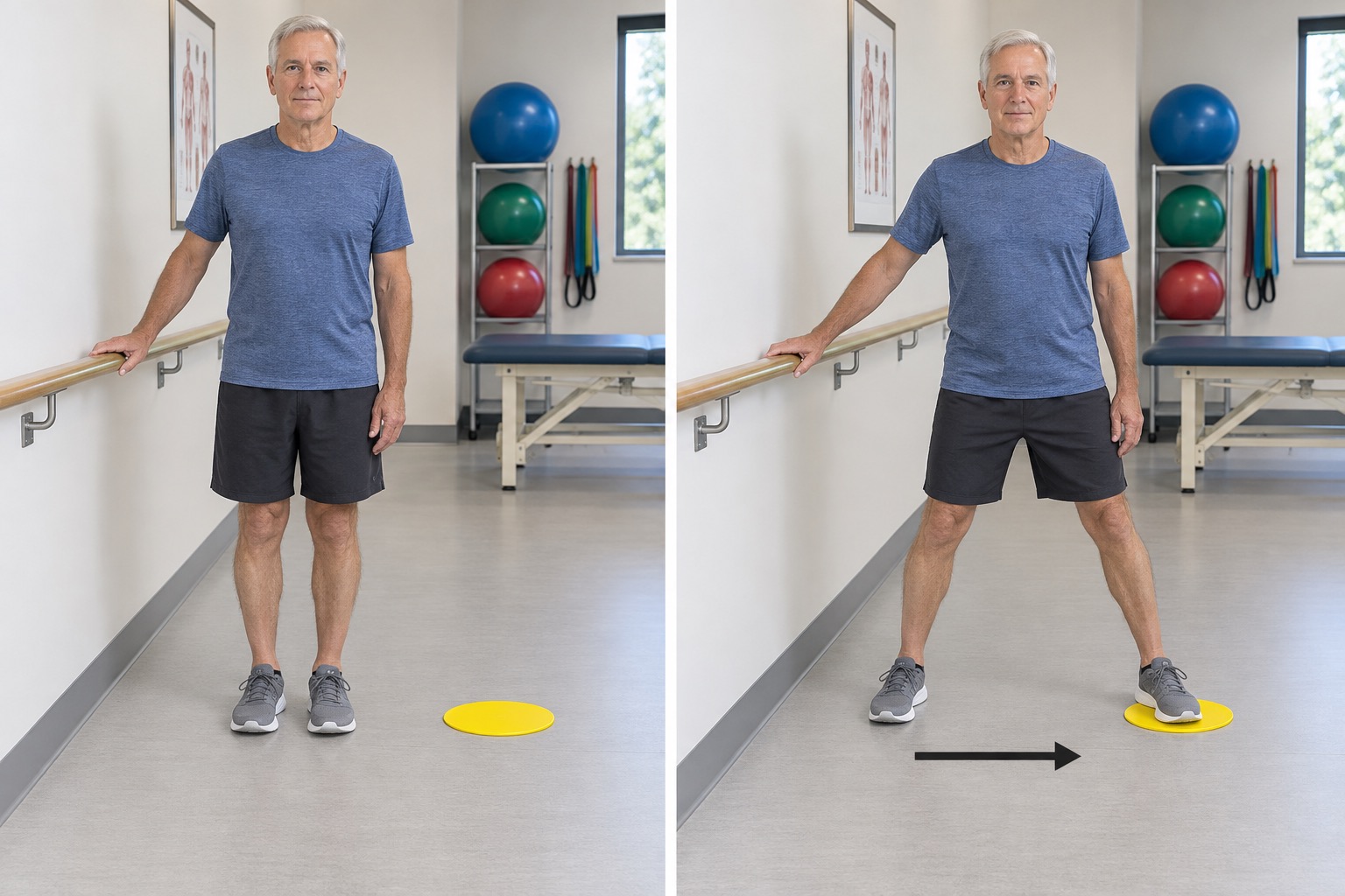 Lateral Reactive Step Target: start and finish positions