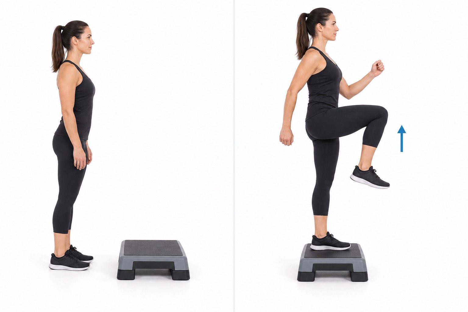 Low Step Continuous Step Up Interval: start and finish positions