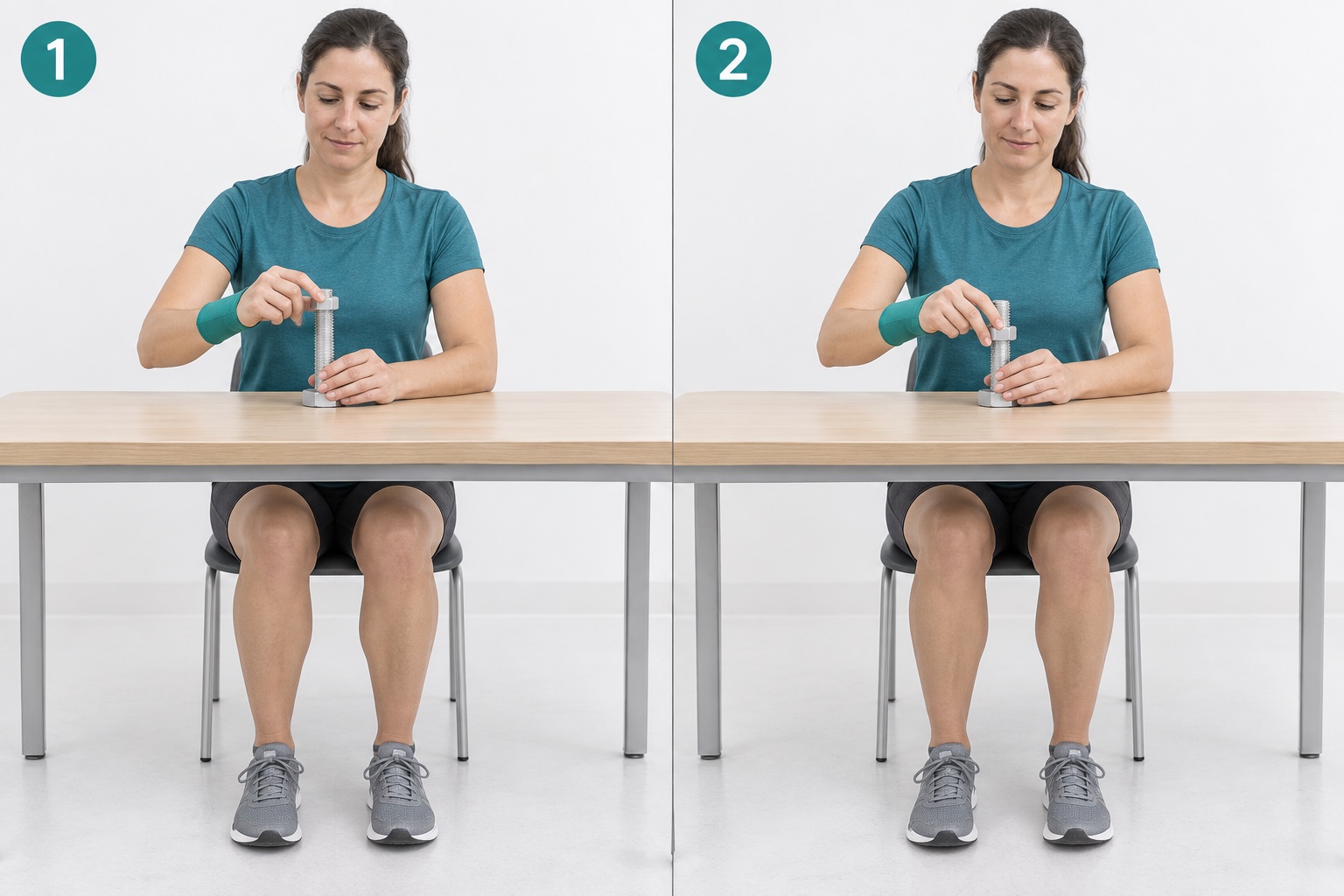 Nut And Bolt Finger Turn: start and finish positions