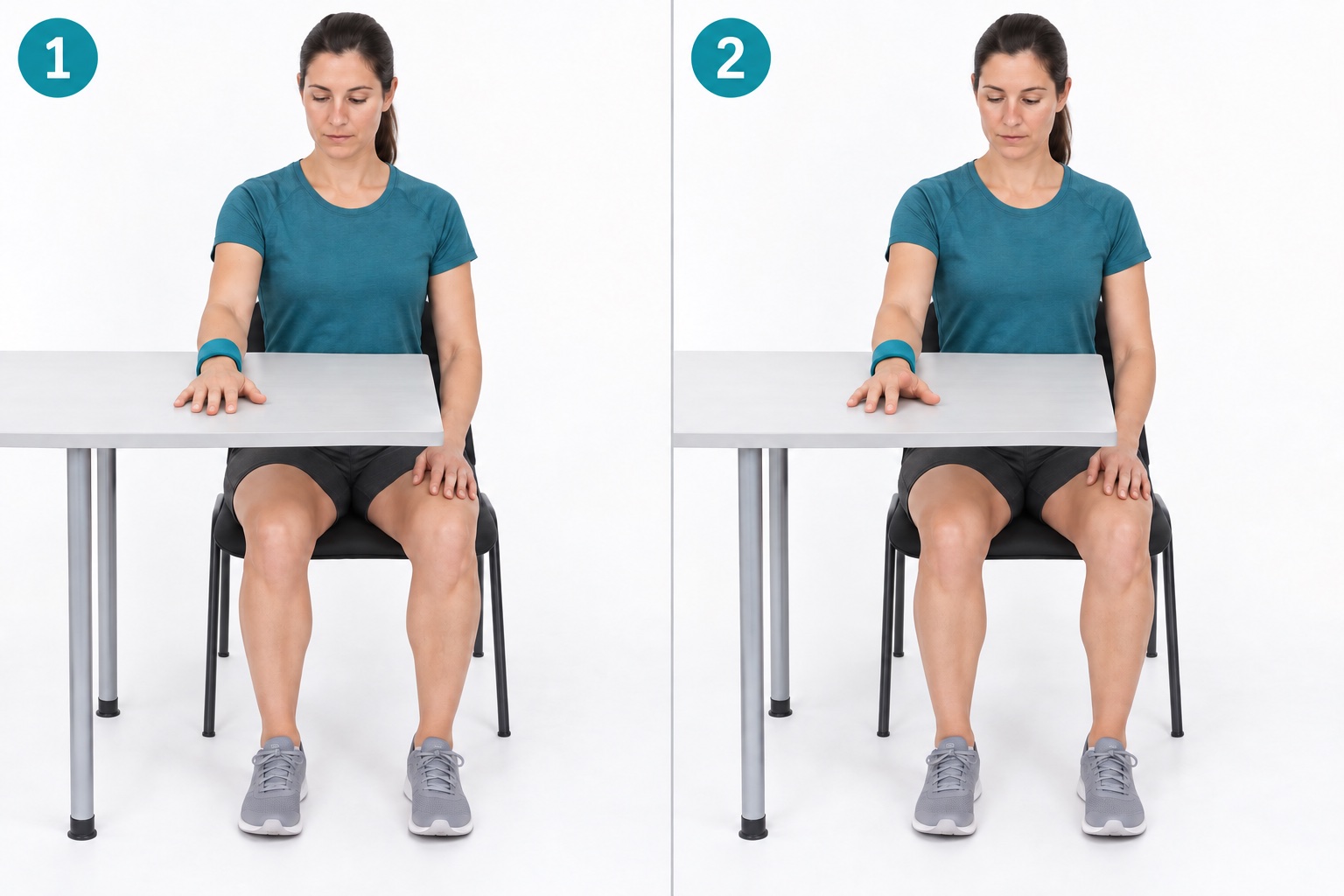 Palm Down Finger Lift Sequence: start and finish positions