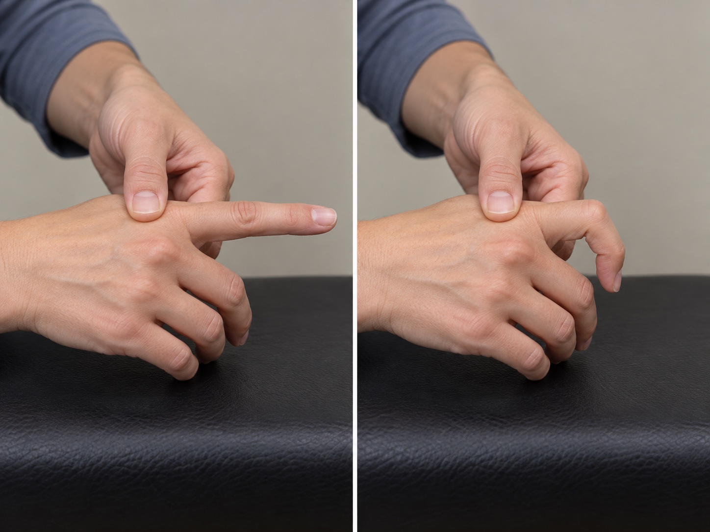 PIP Joint Blocking Exercise: start and finish positions