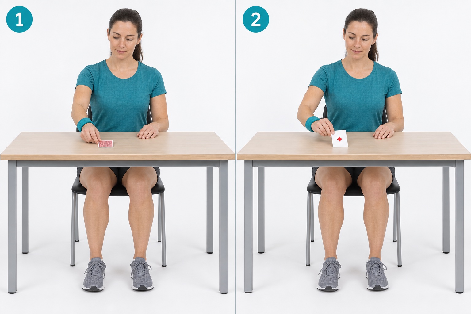 Playing Card Turnover: start and finish positions