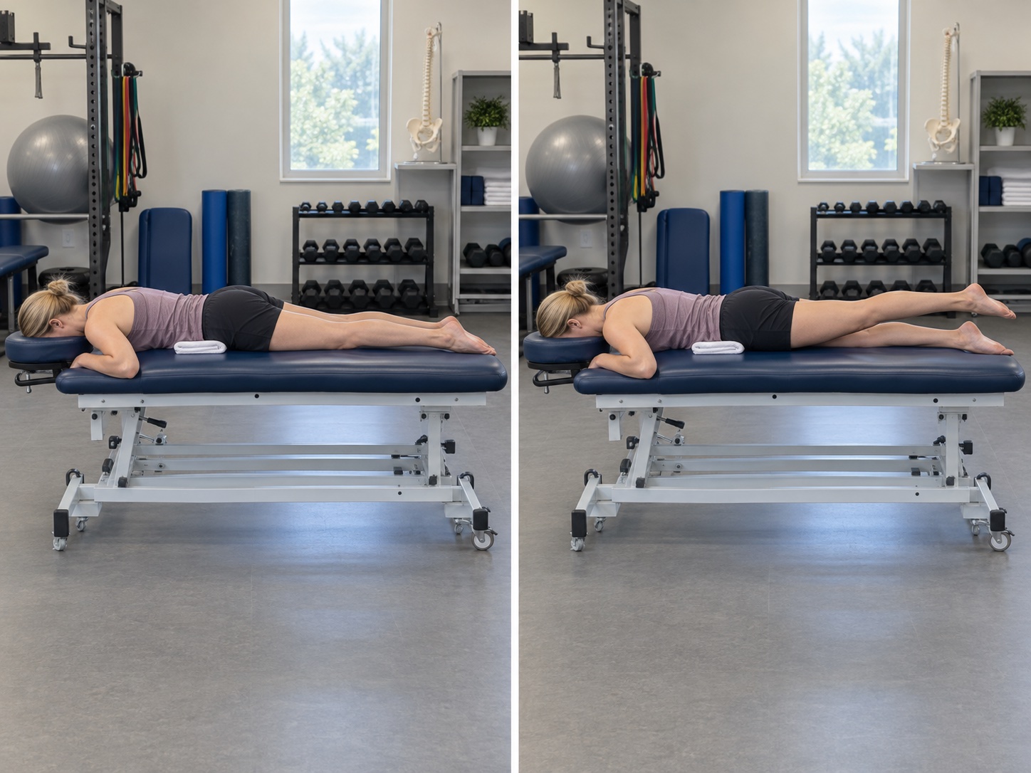 Prone Multifidus Activation: start and finish positions