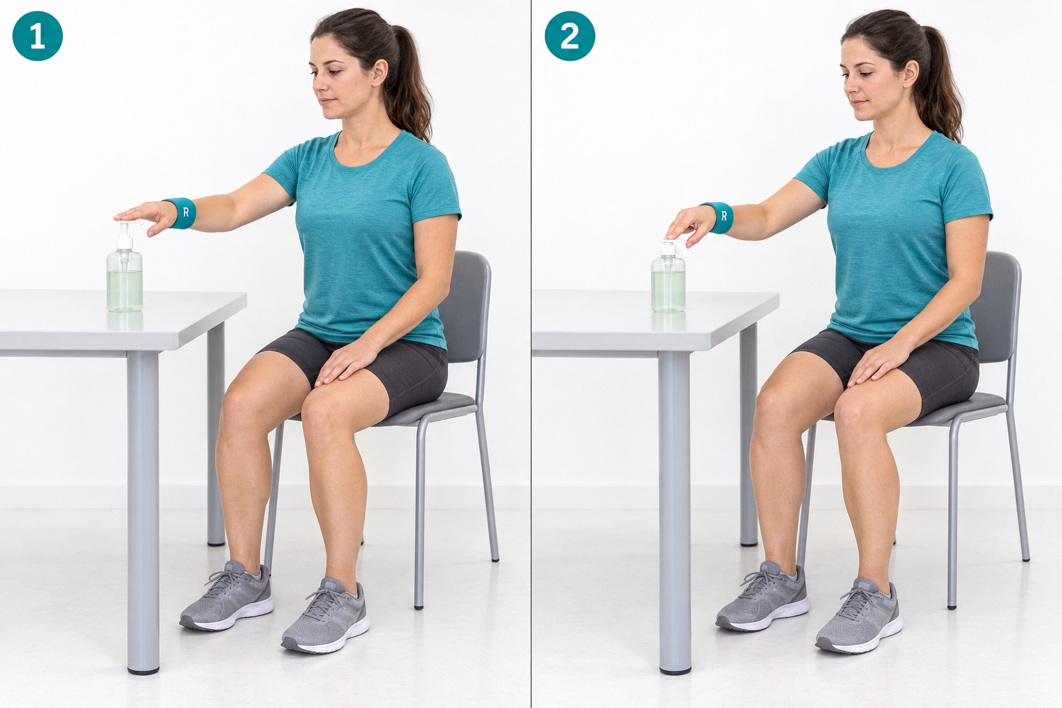 Pump Dispenser Press: start and finish positions
