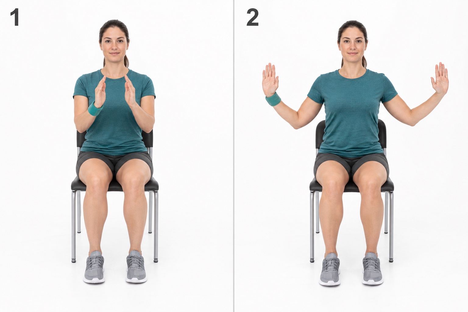 Seated Chest Opening: start and finish positions