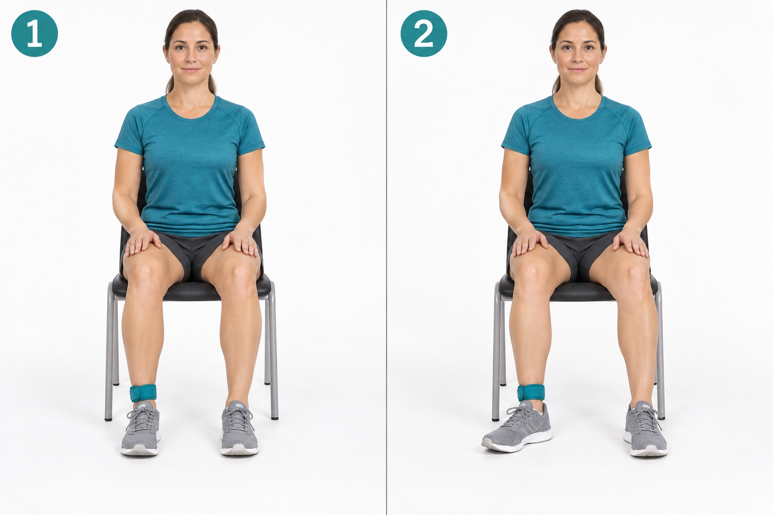 Seated Heel Toe Pivot: start and finish positions
