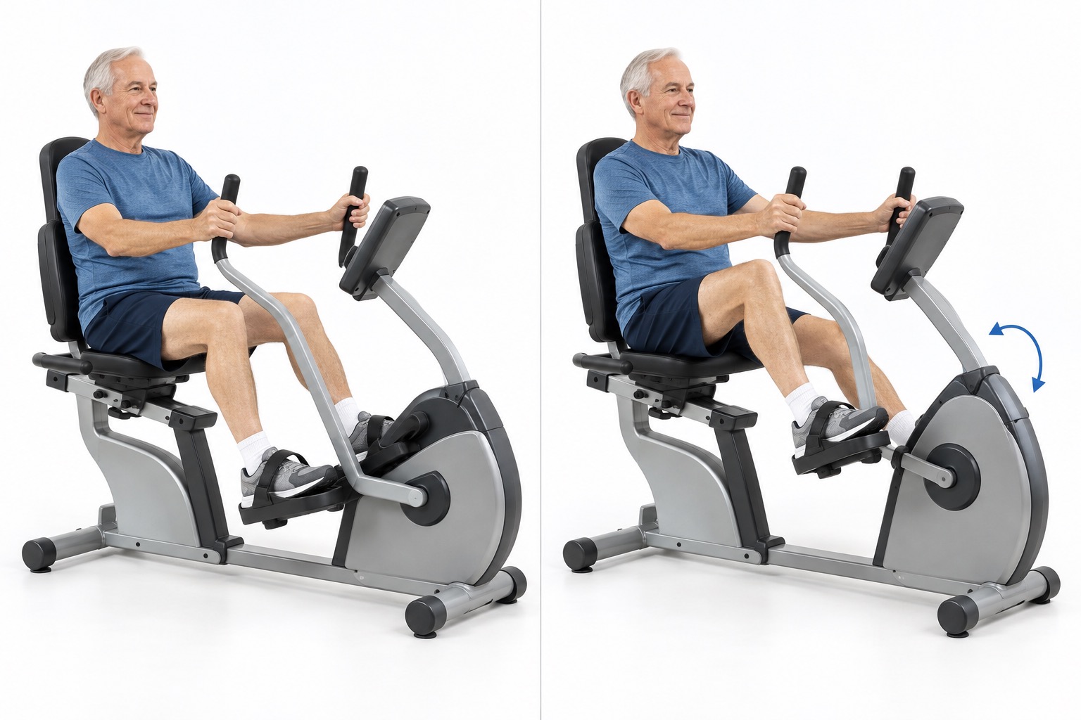 Seated Stepper Training: start and finish positions
