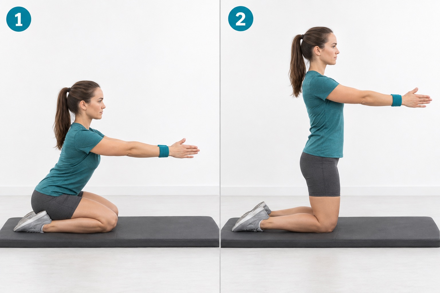 Short Kneeling To Tall Kneeling: start and finish positions