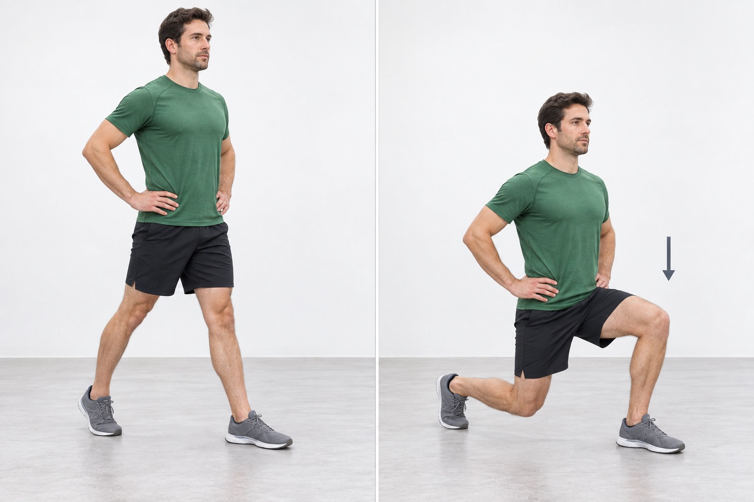 Split Squat Isometric Hold V1: start and finish positions