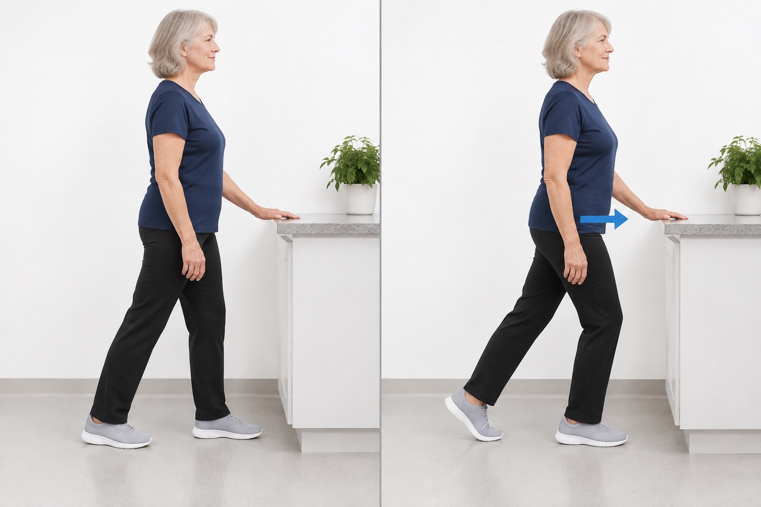 Split Stance Weight Shift: start and finish positions