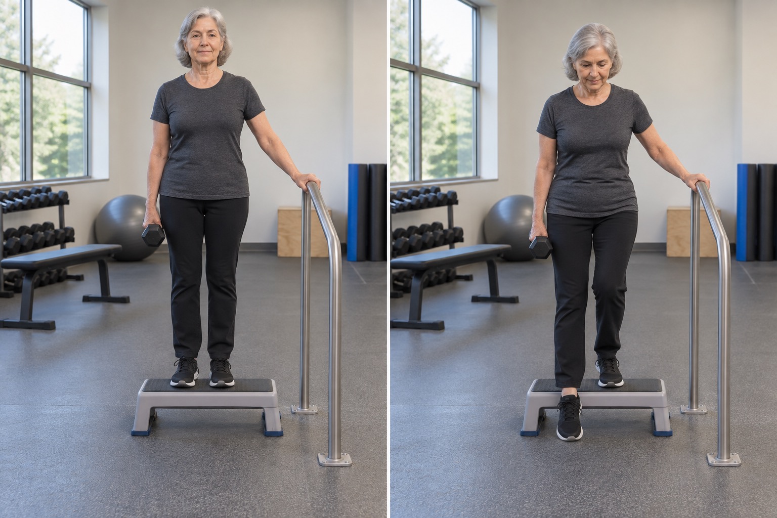 Suitcase Step Down: start and finish positions