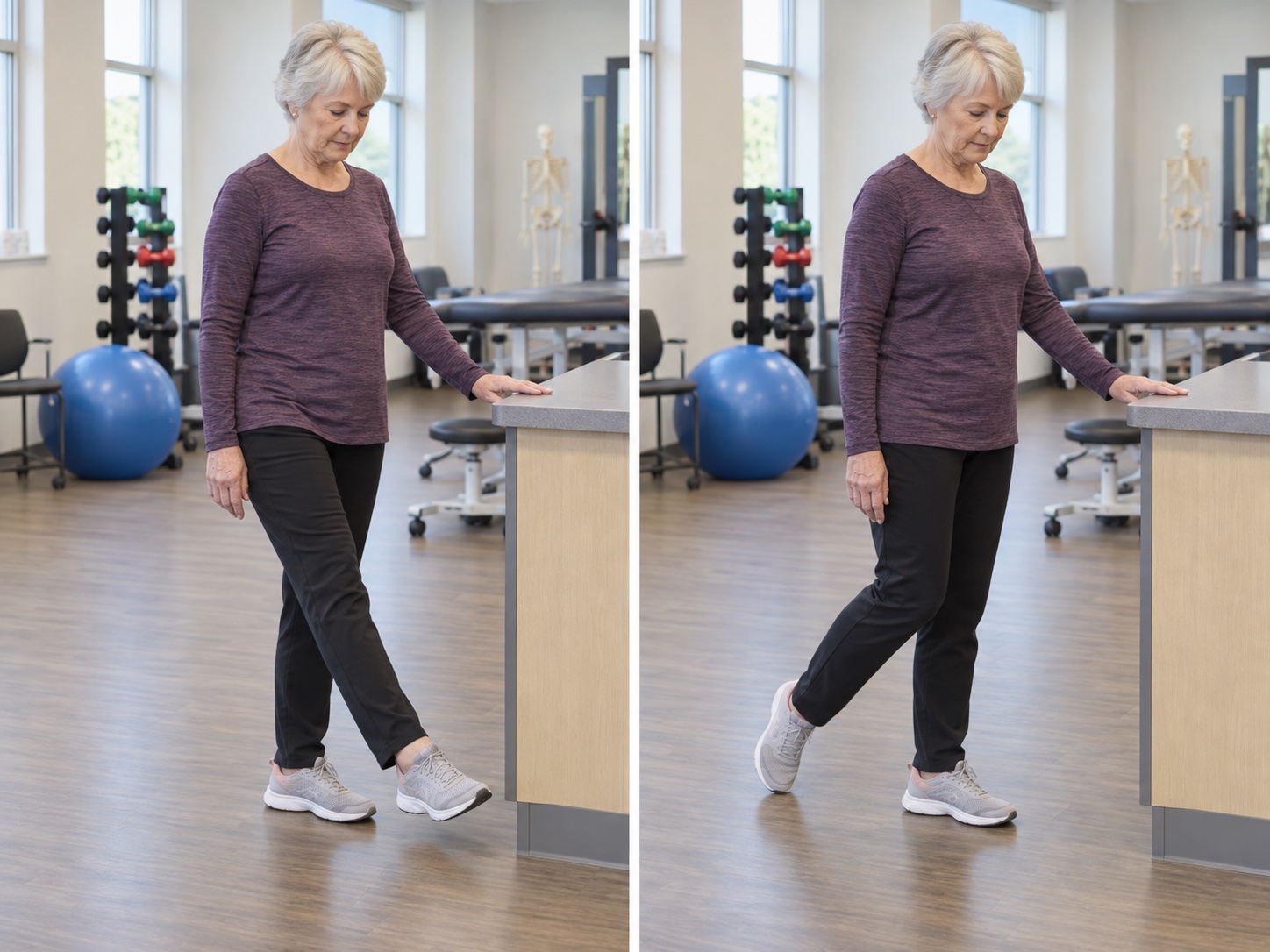 Supported Multidirectional Toe Taps: start and finish positions