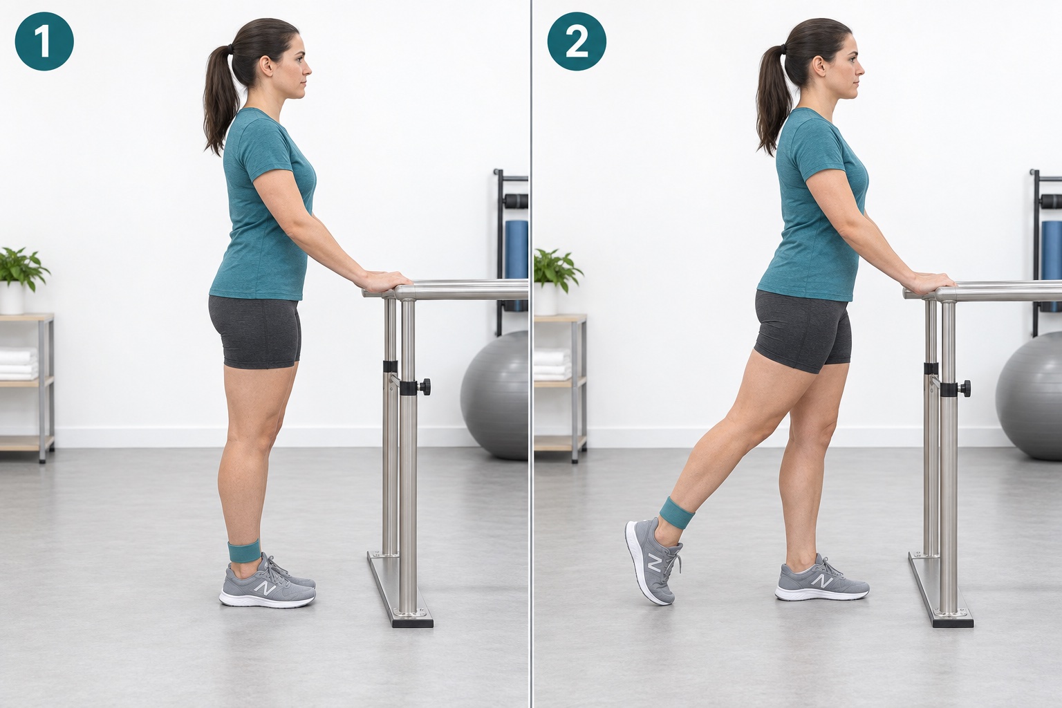 Supported Toe Tap Behind: start and finish positions