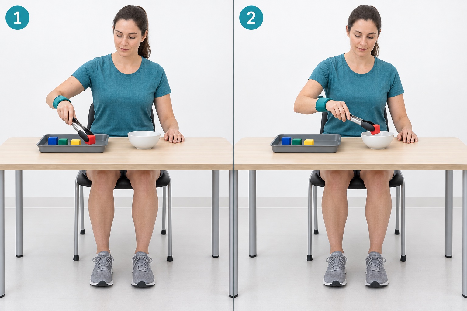 Tongs Block Transfer: start and finish positions