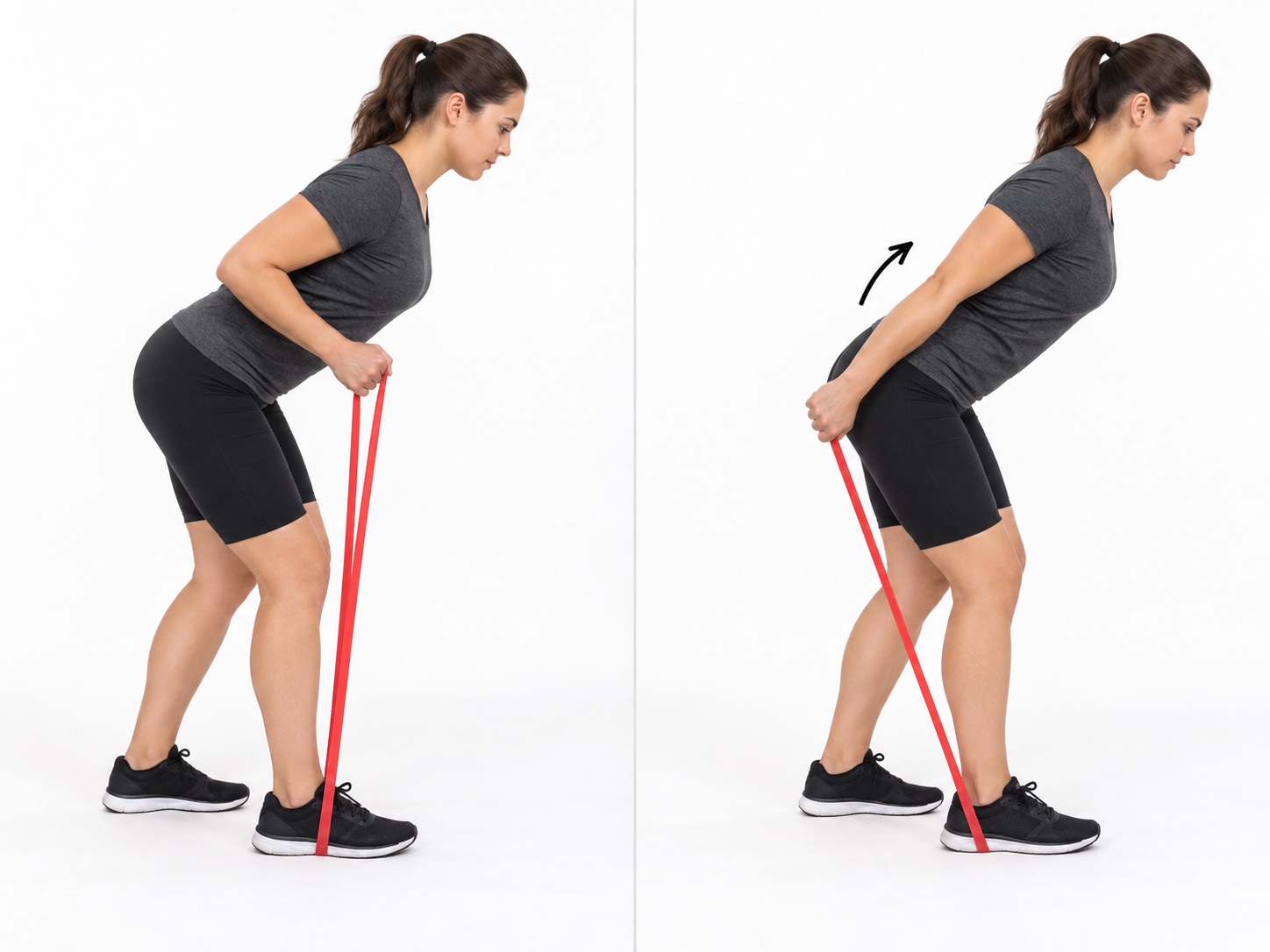 Triceps Kickback: start and finish positions