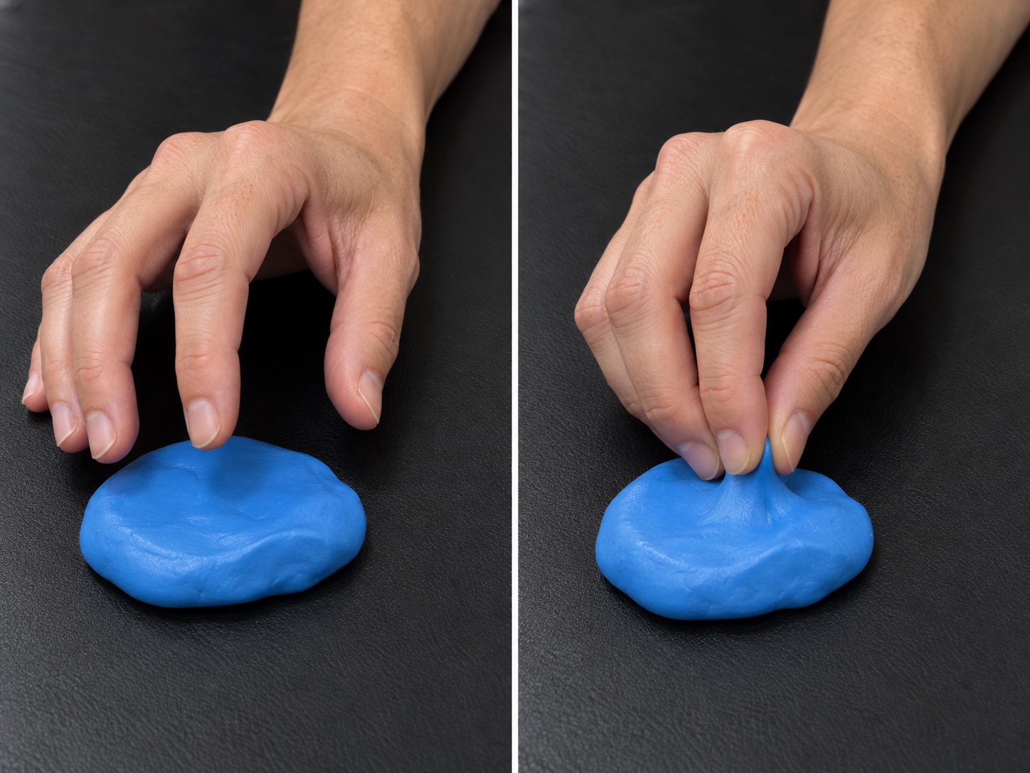 Tripod Pinch with Putty: start and finish positions