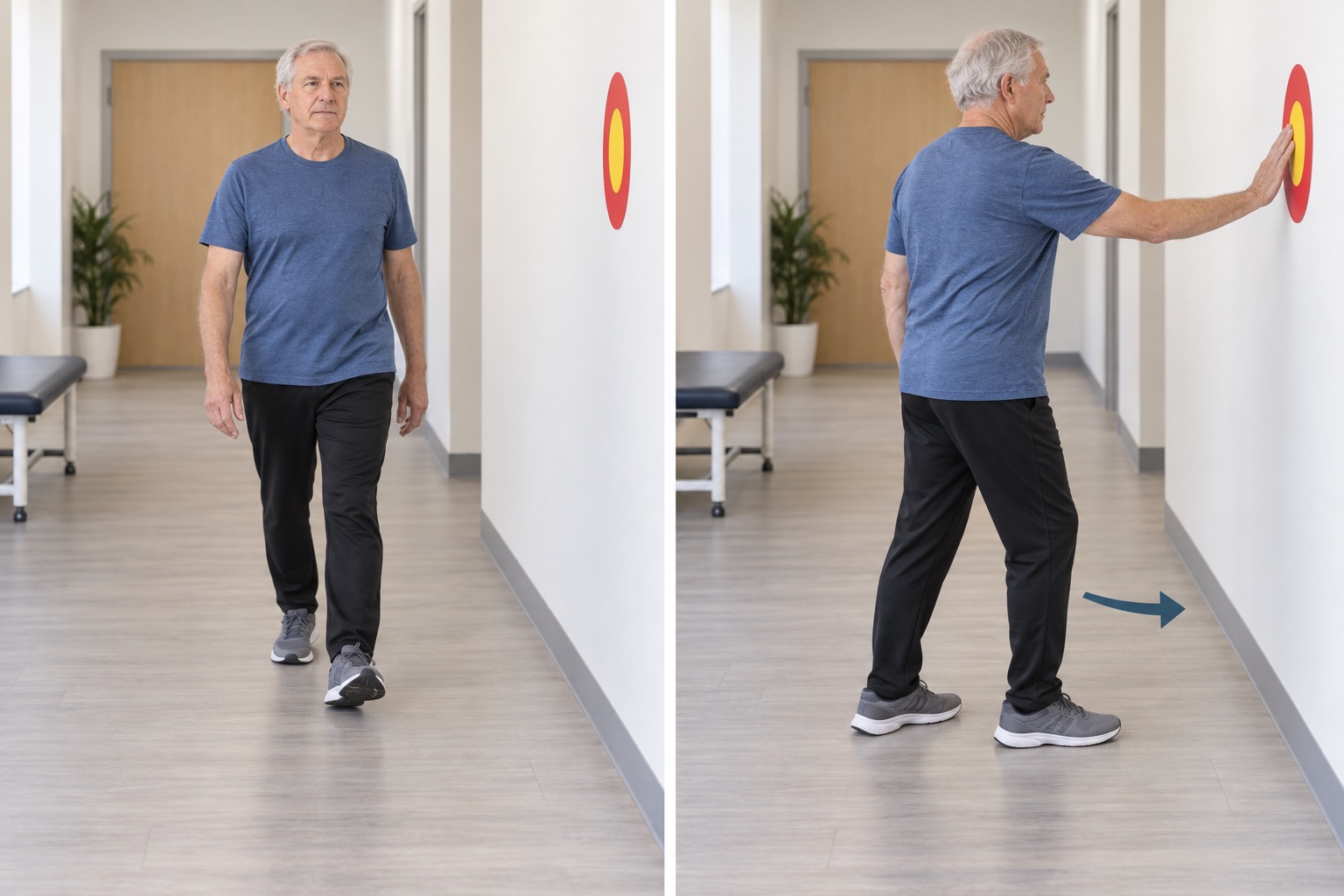 Turning Walk Target Reach: start and finish positions