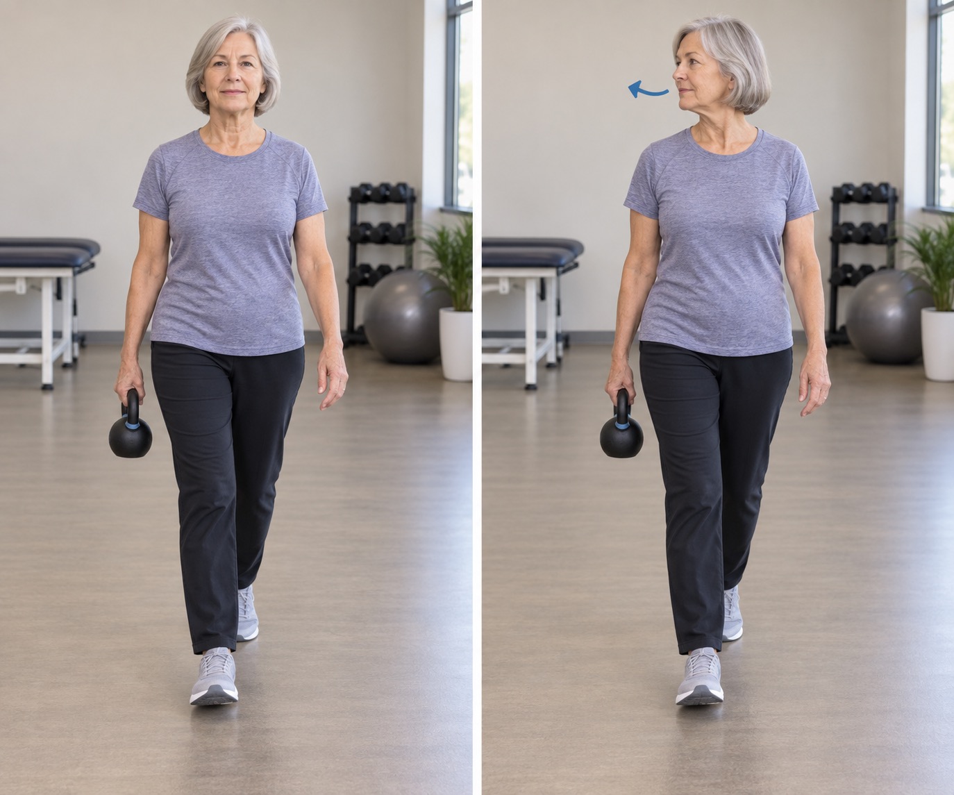 Weighted Carry Head Turns: start and finish positions