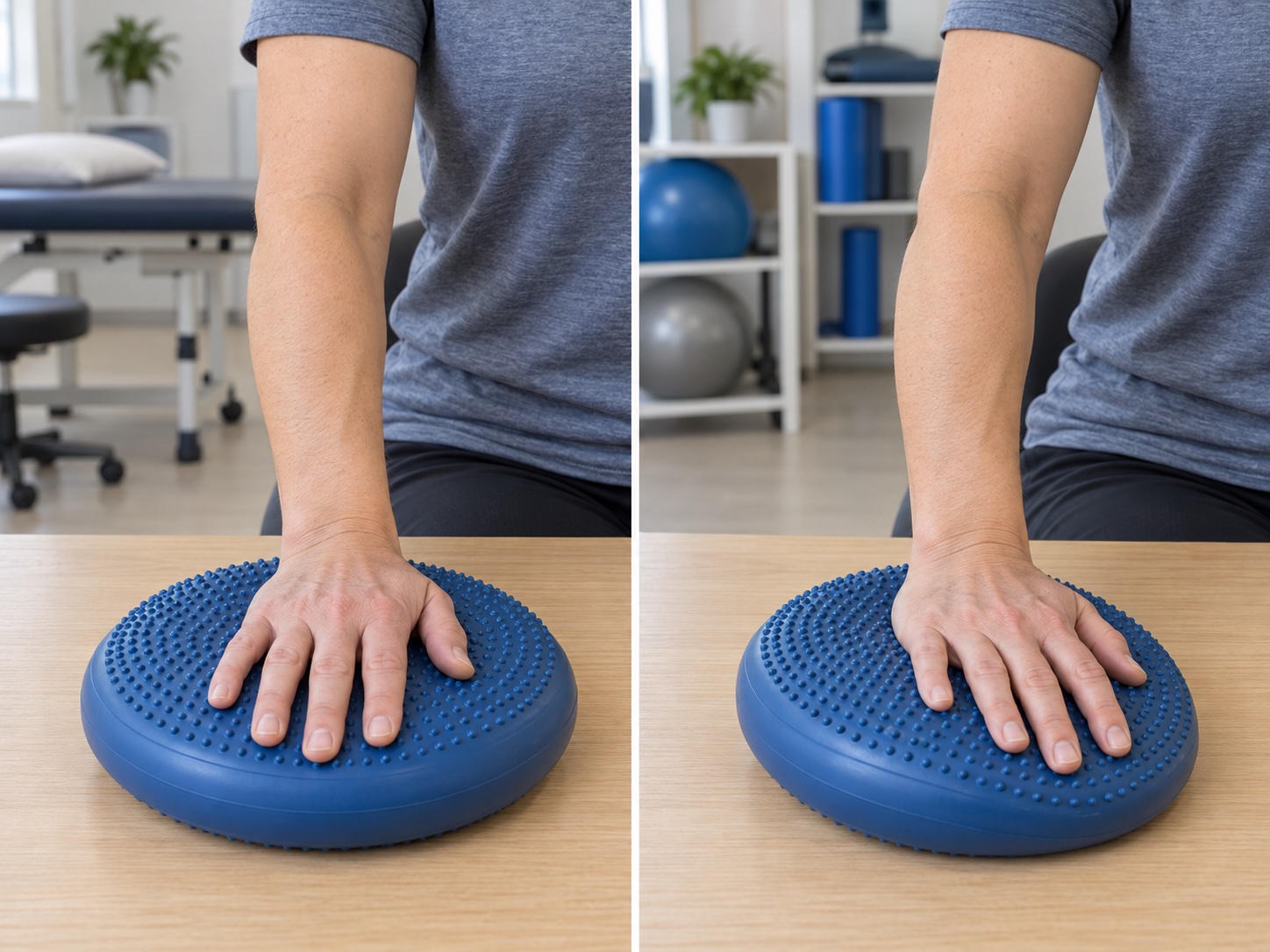 Wrist Proprioception on Unstable Cushion: start and finish positions