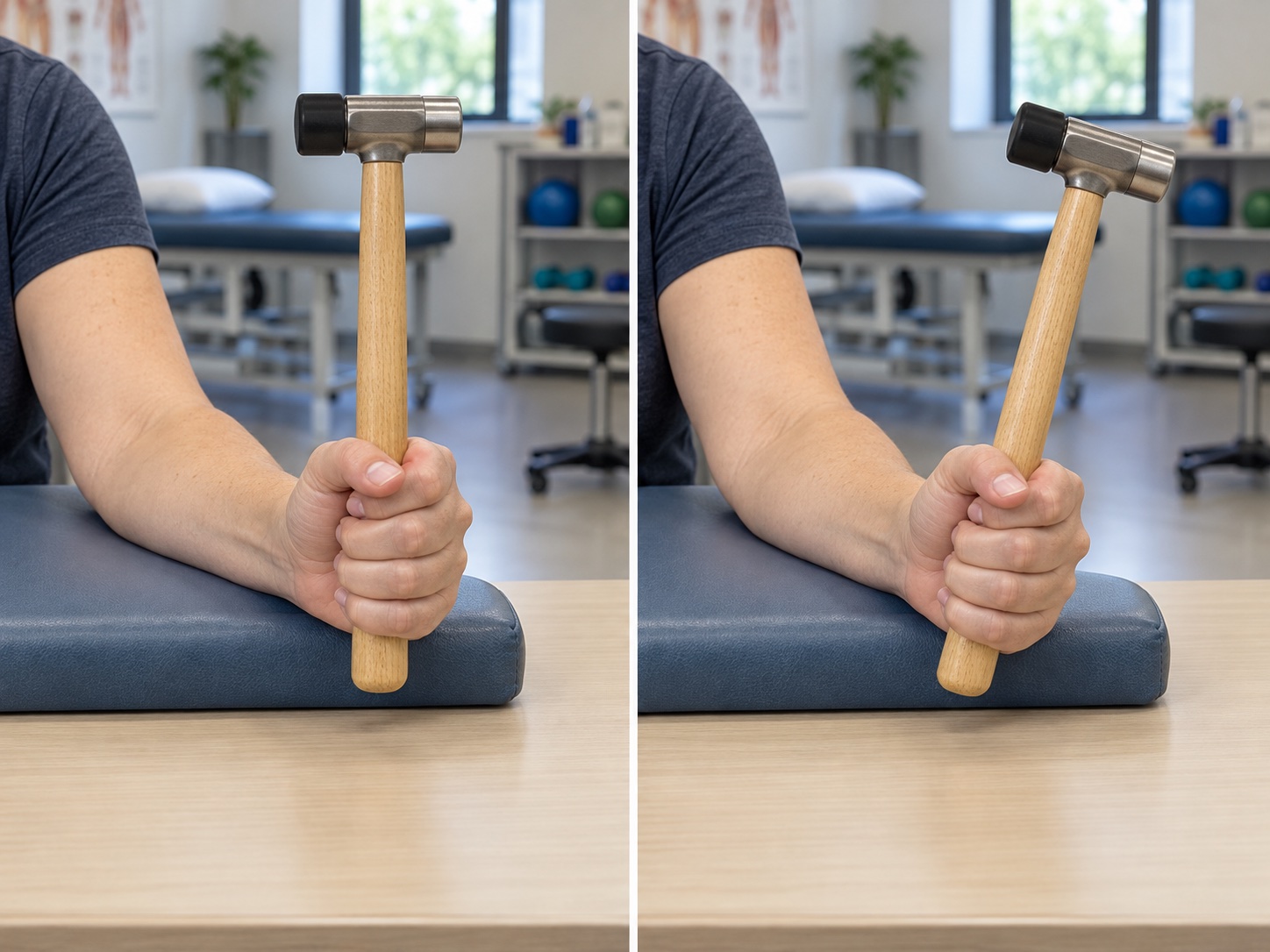 Wrist Stabilization with Hammer: start and finish positions