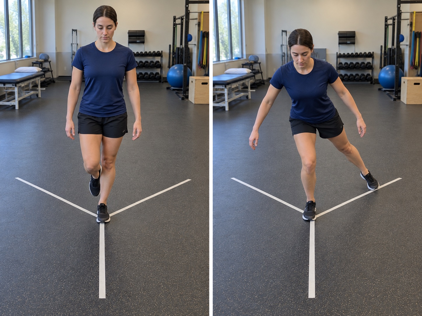 Y-Balance Reach: start and finish positions
