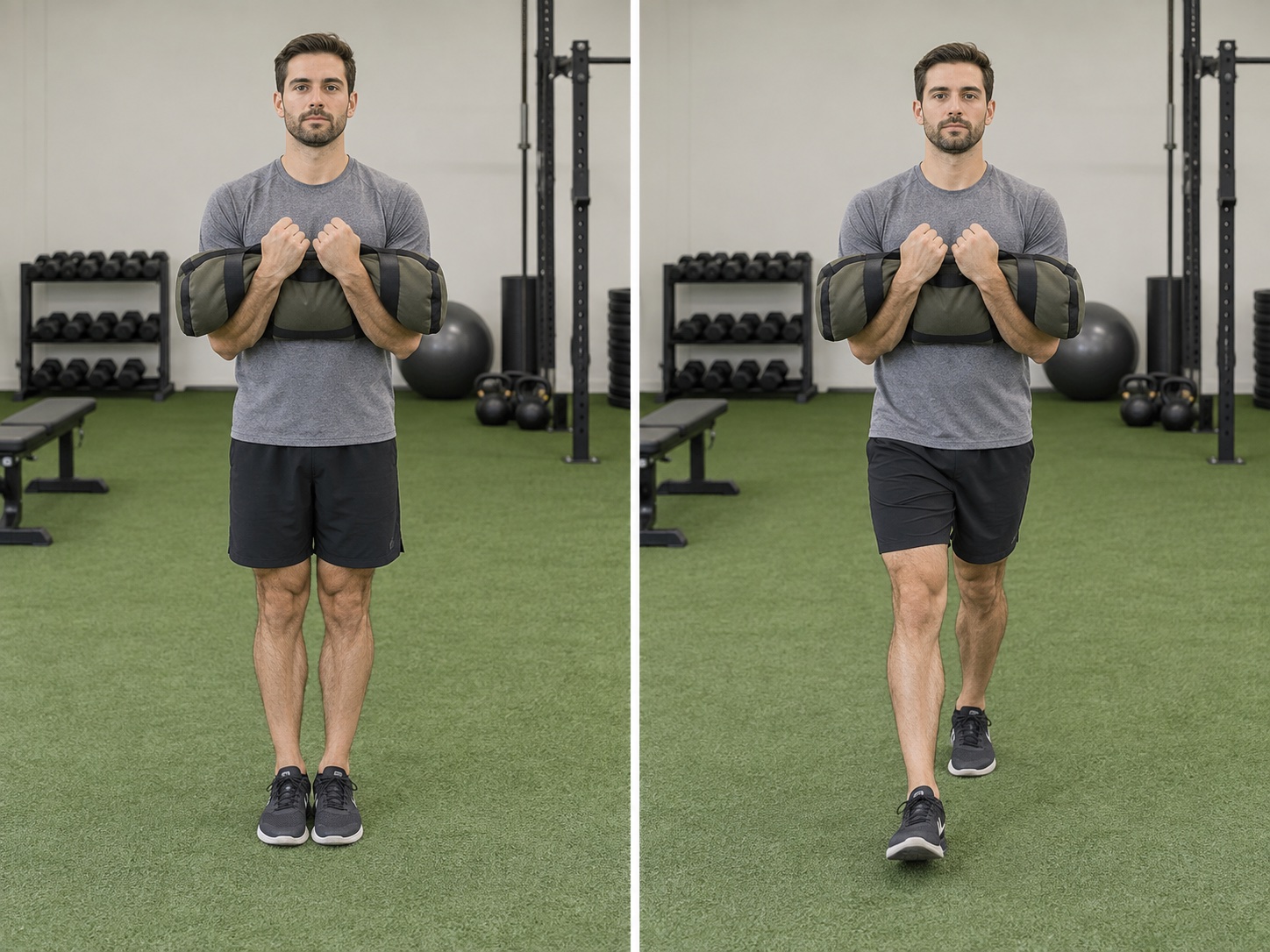 Zercher Carry: start and finish positions